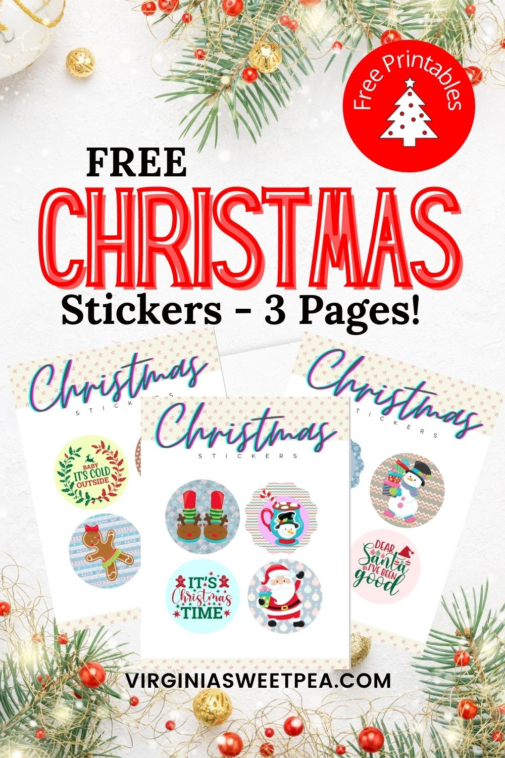 Free Printable Christmas Stickers - Sweet Pea for Free Christmas Printable Stickers