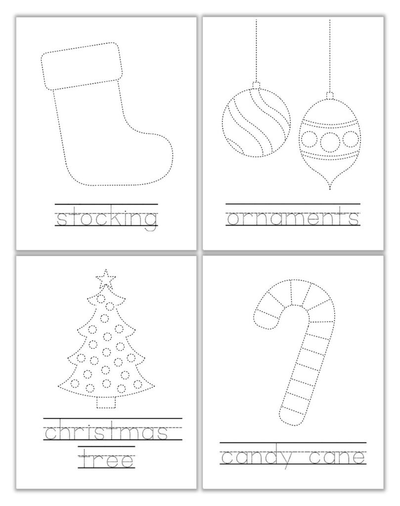 Free Printable Christmas Tracing Worksheets For Kids - The Craft throughout Free Printable Christmas Tracing Worksheets
