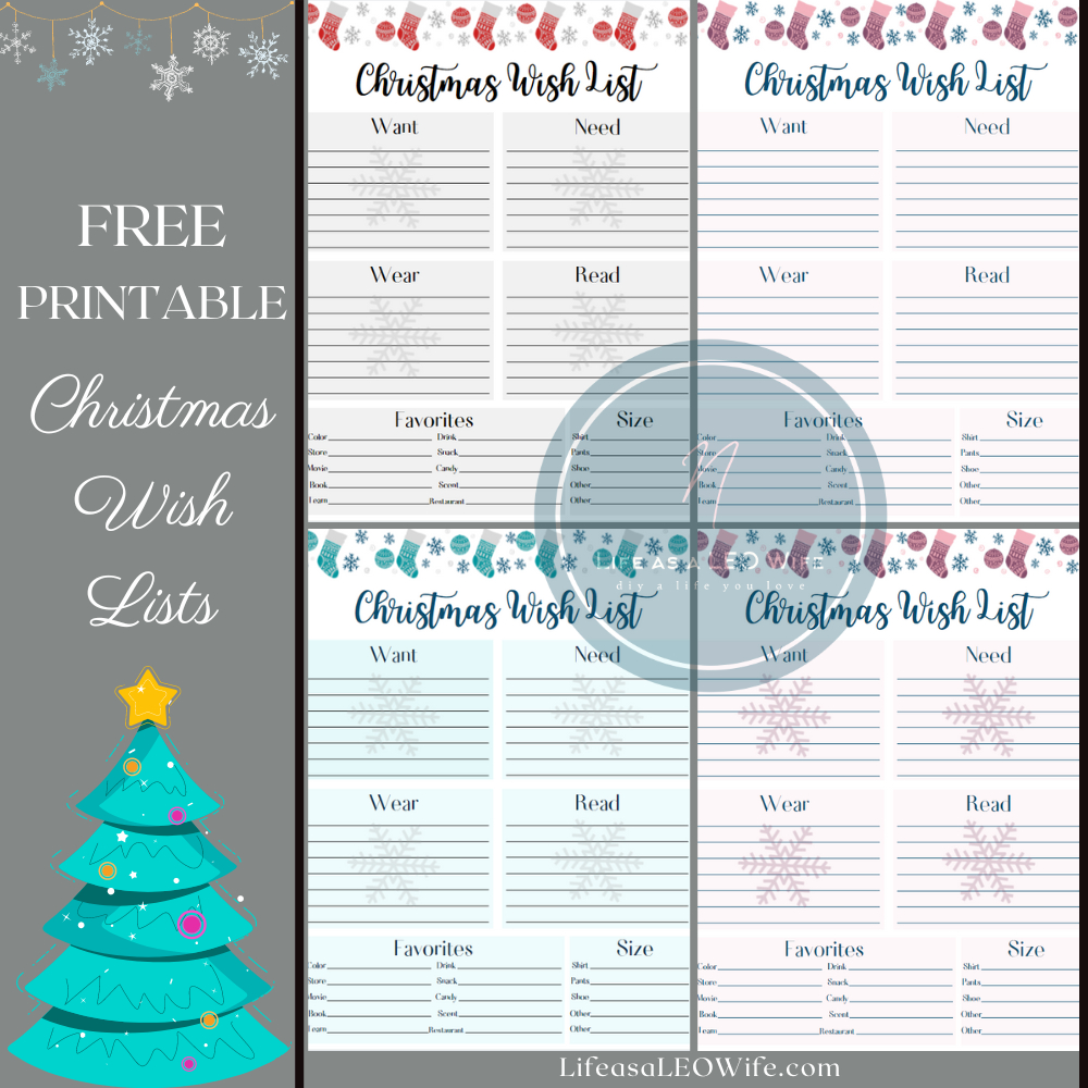 Free Printable Christmas Wish List - Life As A Leo Wife for Printable Christmas List Organizer