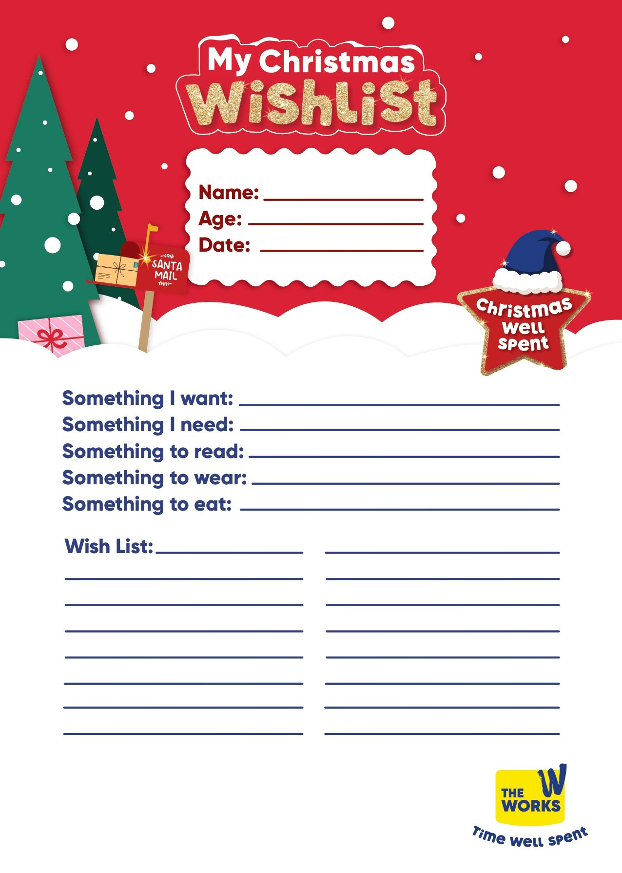 Free Printable Christmas Wish List | The Works regarding Free Christmas Printable Uk