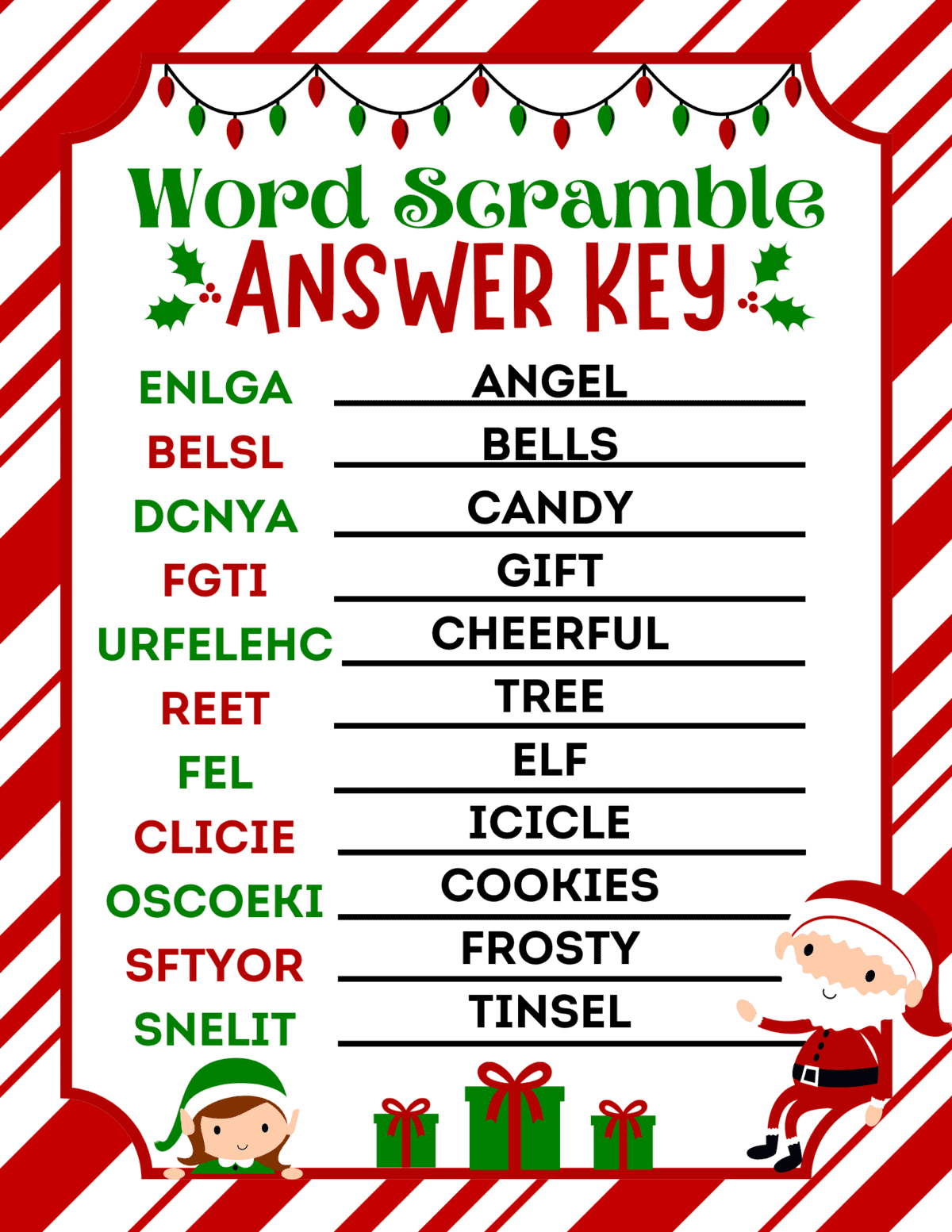 Free Printable Christmas Word Scramble For Kids - Prudent Penny intended for Free Printable Christmas Word Games With Answers