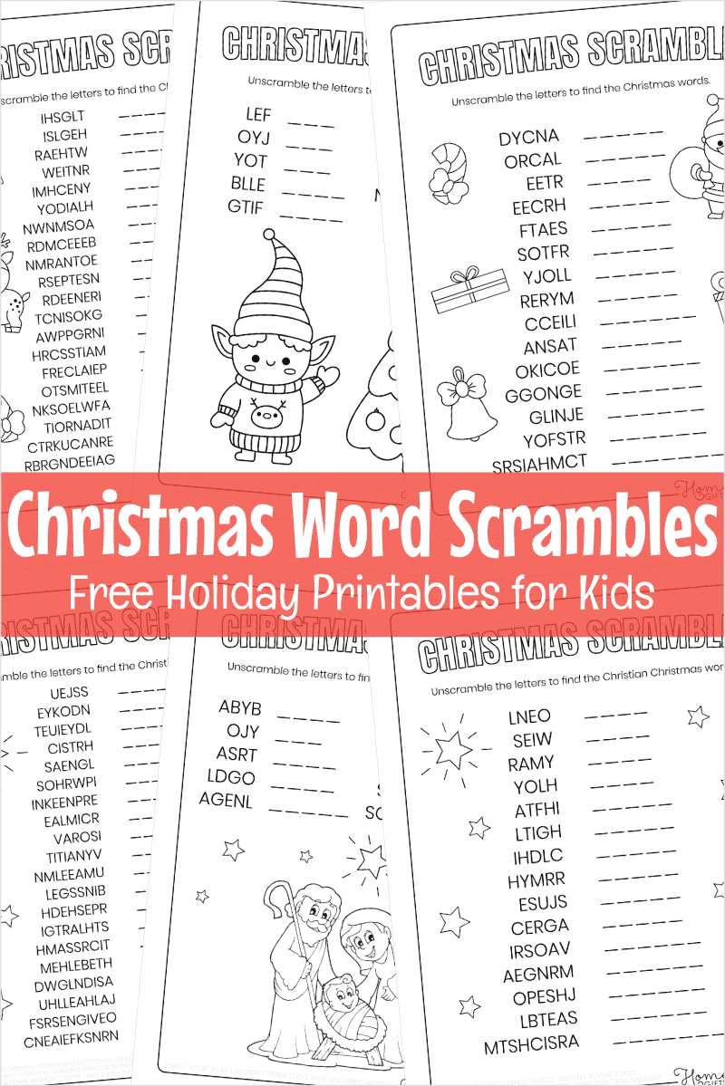 Free Printable Christmas Word Scramble Puzzles For Kids for Free Christmas Scramble Printable