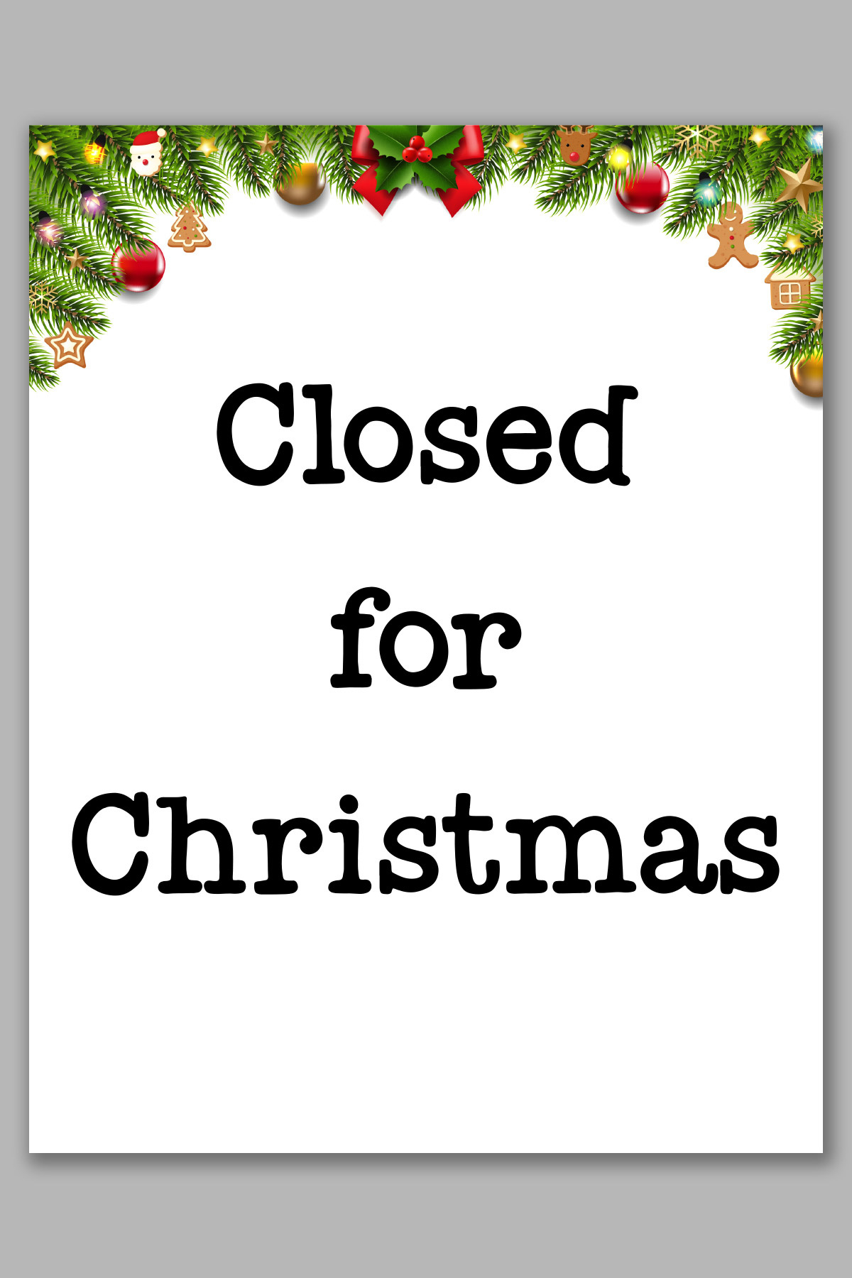 Free-Printable-Closed-For-Christmas-Sign-Template-9 - Mom Envy regarding Free Printable Blank Closed For Christmas Sign