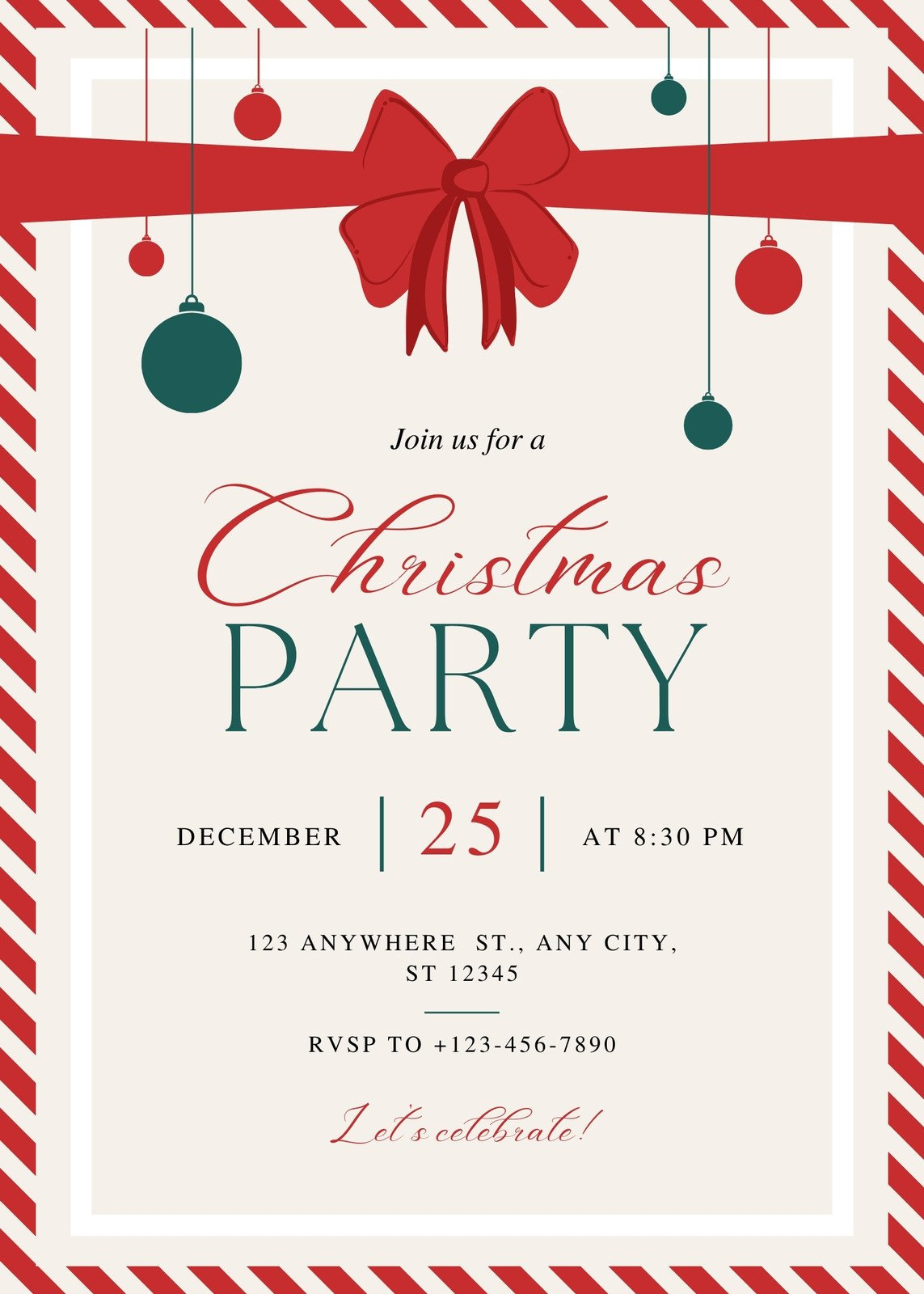 Free, Printable, Customizable Christmas Invitation Templates | Canva for Free Printable Christmas Tea Party Invitations