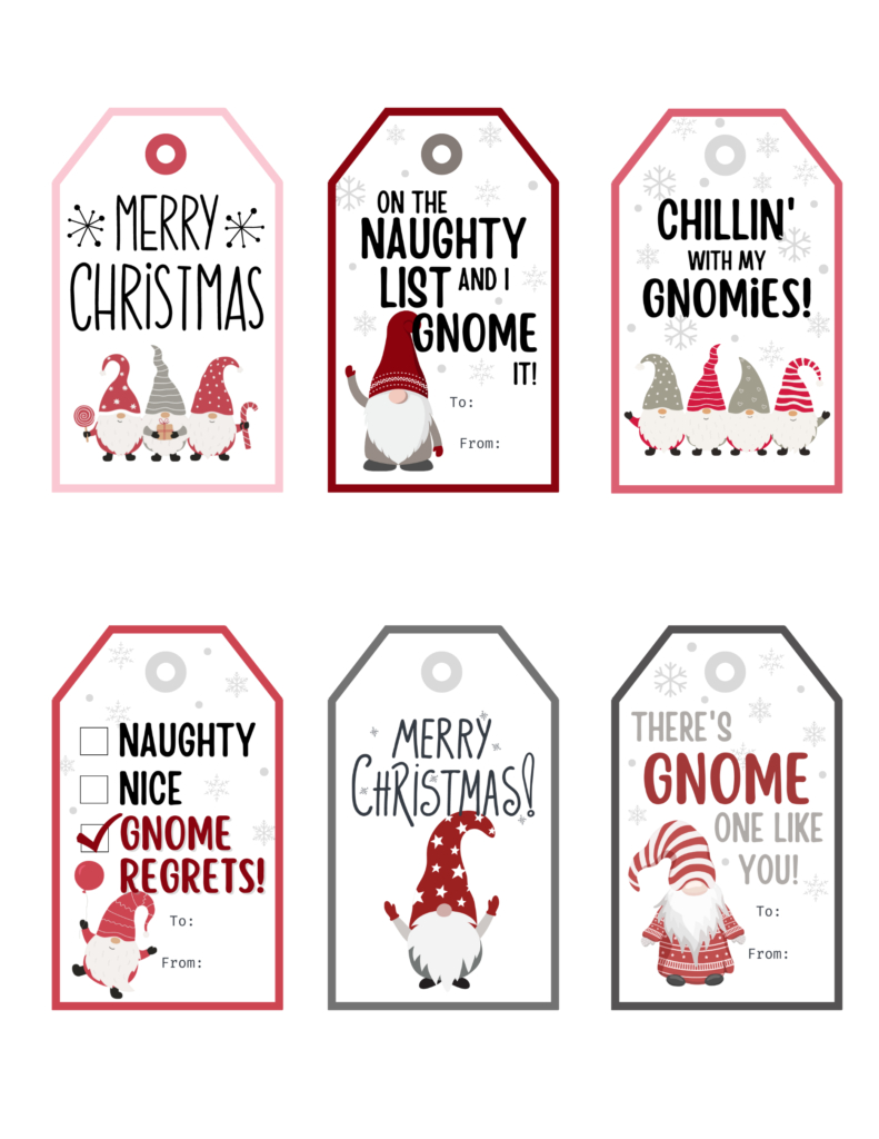Free Printable Gnome Christmas Gift Tags | Baking You Happier with Free Printable Funny Christmas Tags