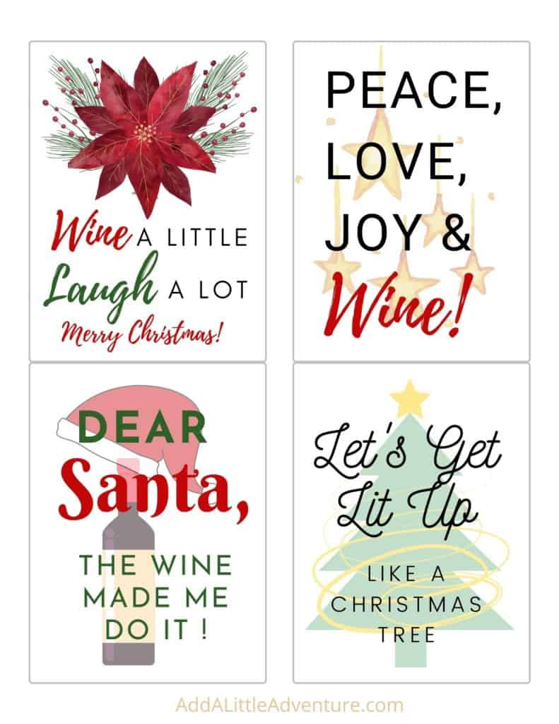 Free Printable Holiday Wine Bottle Labels - Add A Little Adventure within Free Printable Wine Labels Christmas