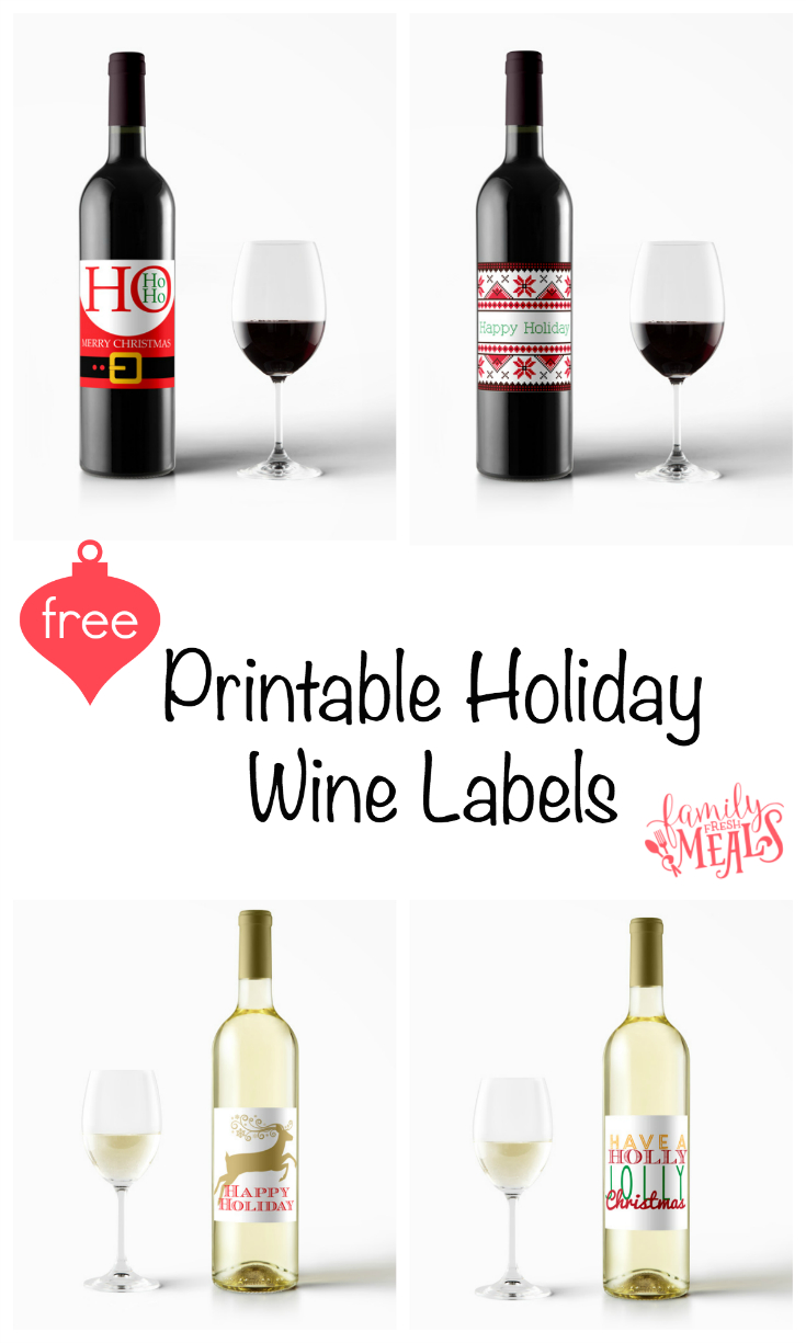 Free Printable Holiday Wine Labels - Family Fresh Meals regarding Free Printable Wine Labels Christmas