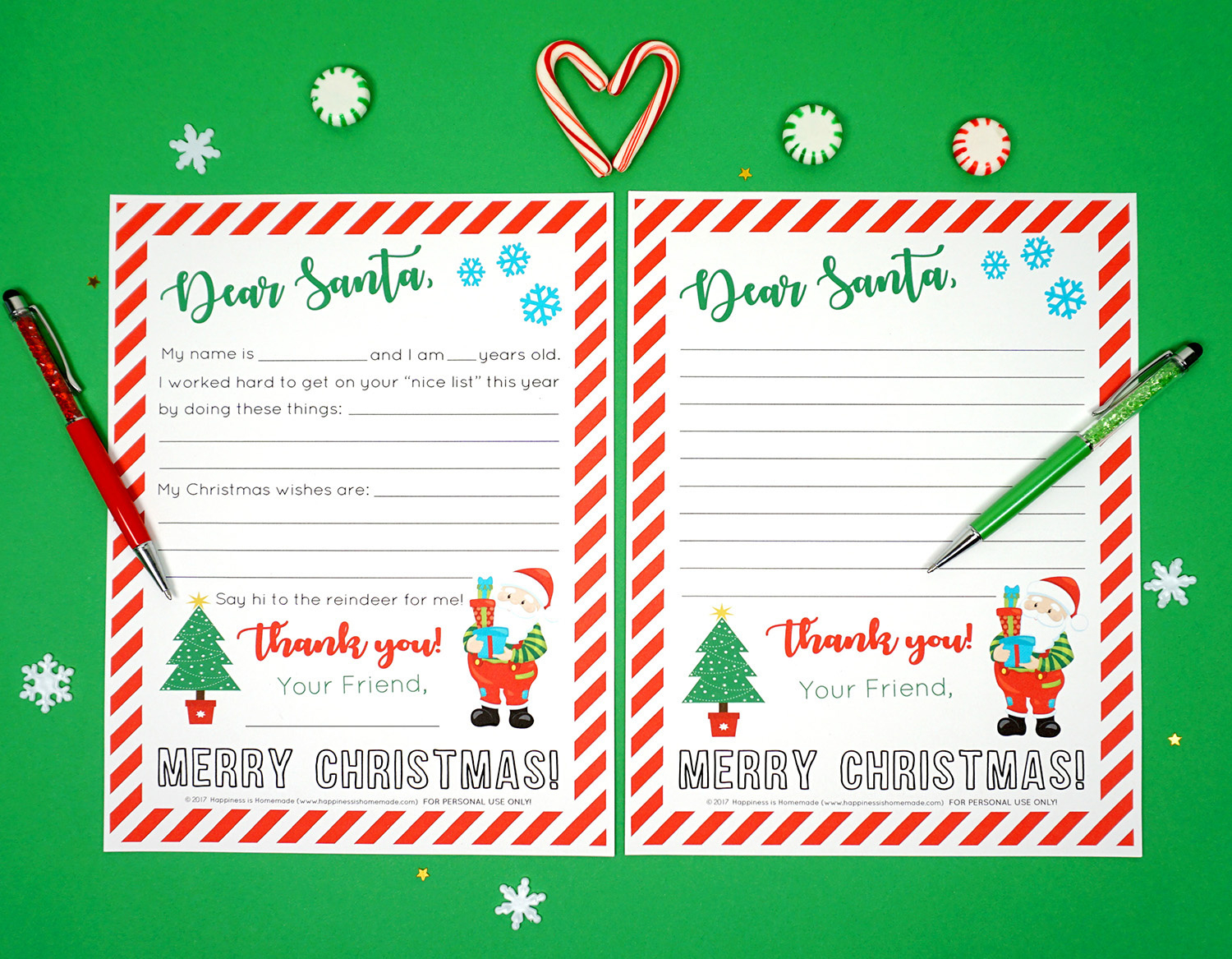 Free Printable Letter To Santa - Happiness Is Homemade throughout Free Printable Christmas Letters to Santa