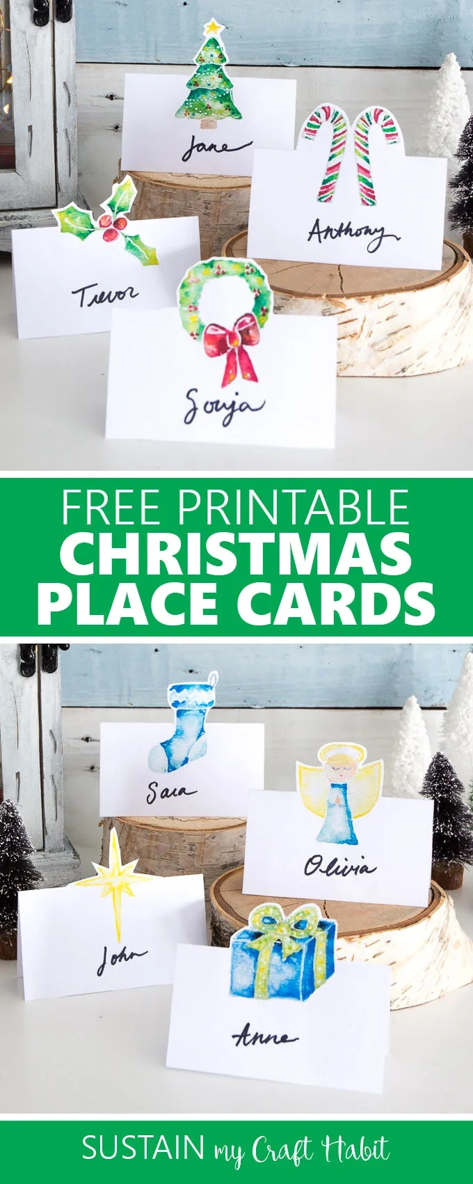 Free Printable Place Cards Christmas Dinner, Download Free intended for Free Printable Christmas Dinner Place Card