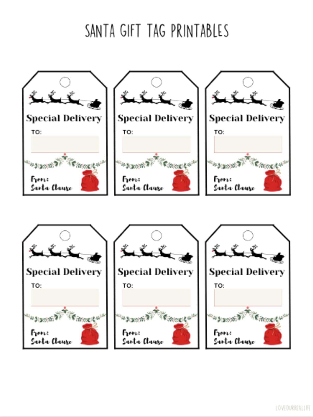 Free Printable Santa Gift Tags (Download Instantly To Print with regard to Free Printable Christmas Tags From Santa