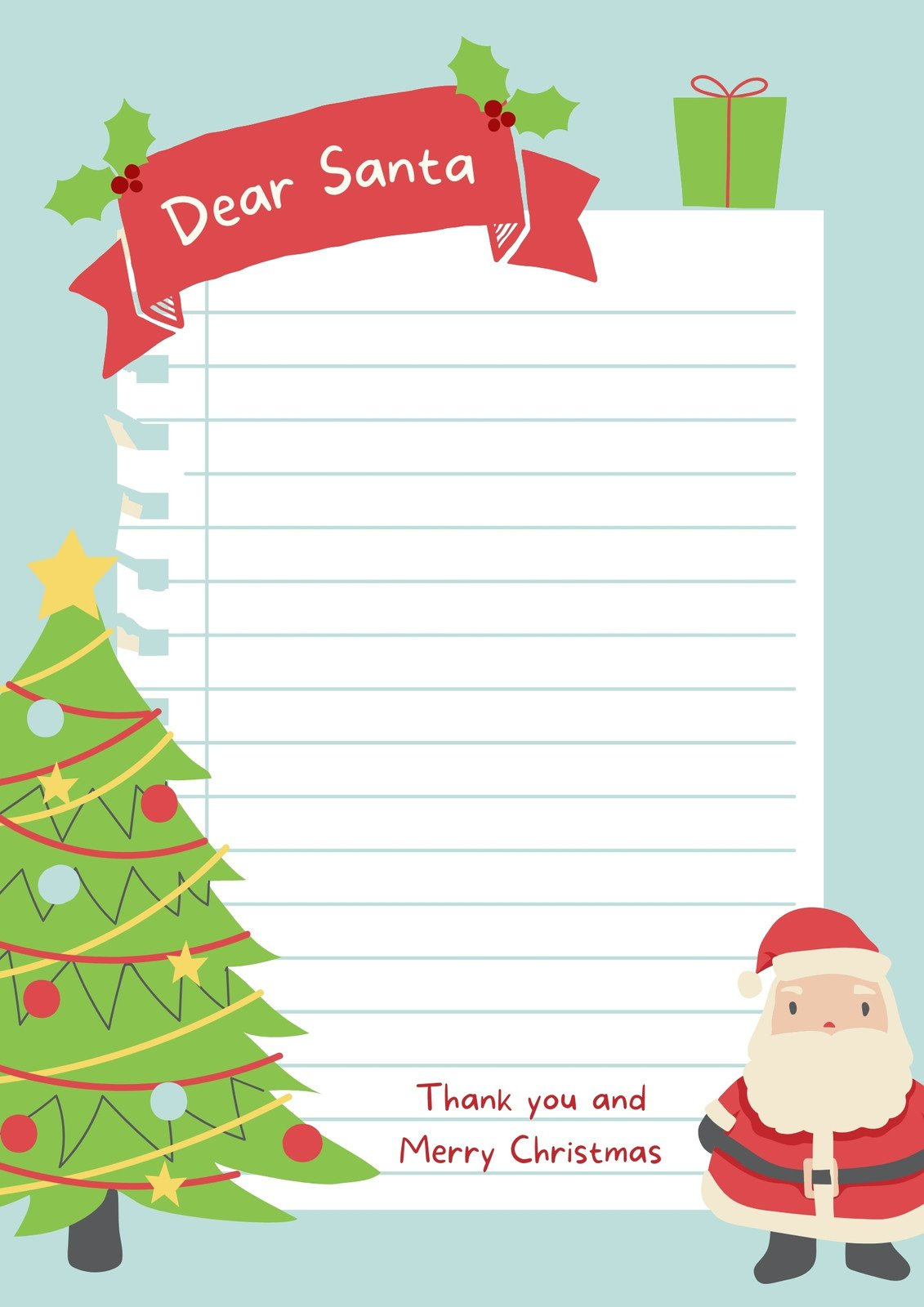 Free Printable Santa Letter Templates You Can Customize | Canva within Free Printable Christmas Letters to Santa