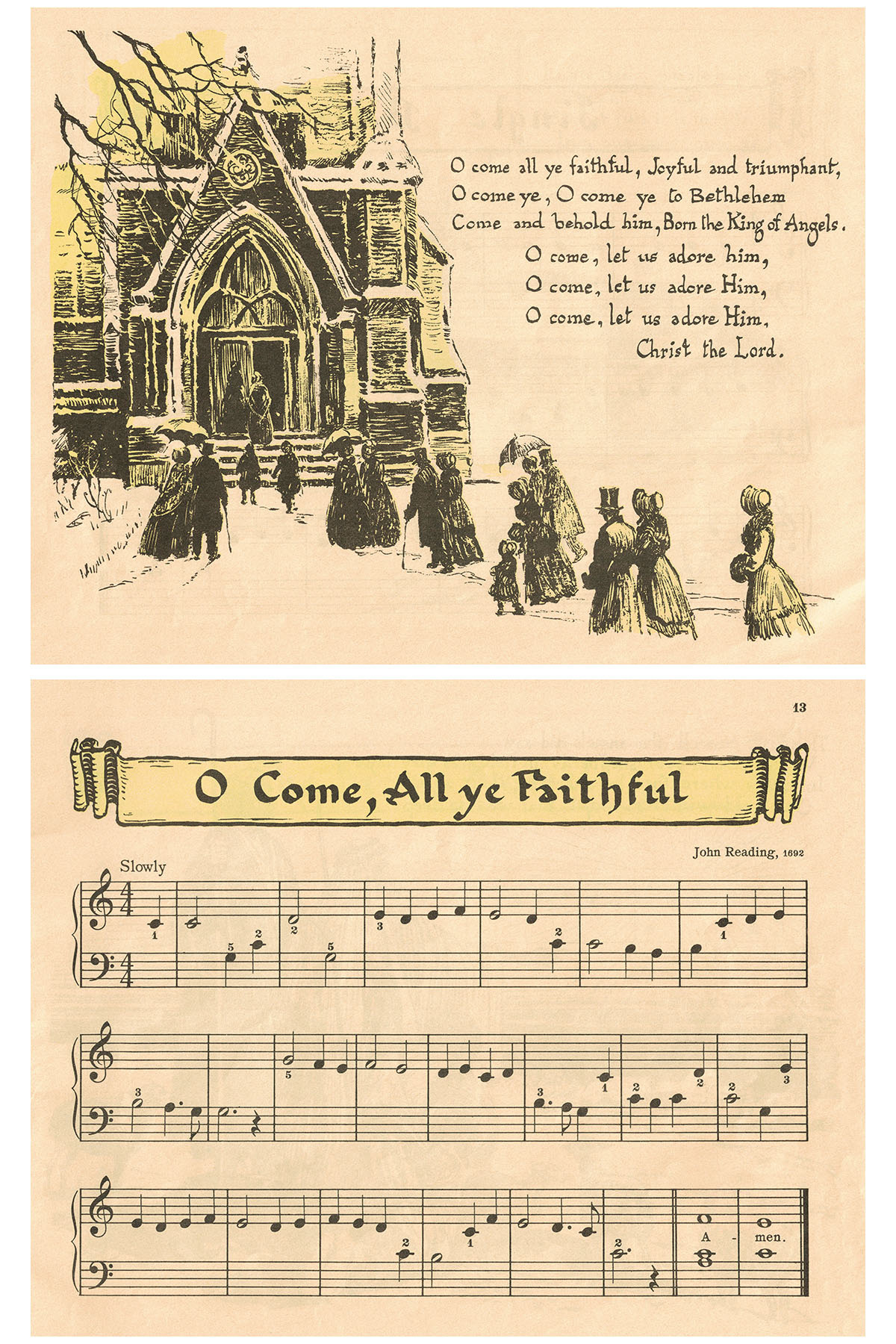 Free Printable Vintage Beginner Piano Christmas Carols • Rose inside Free Printable Christmas Piano Sheet Music