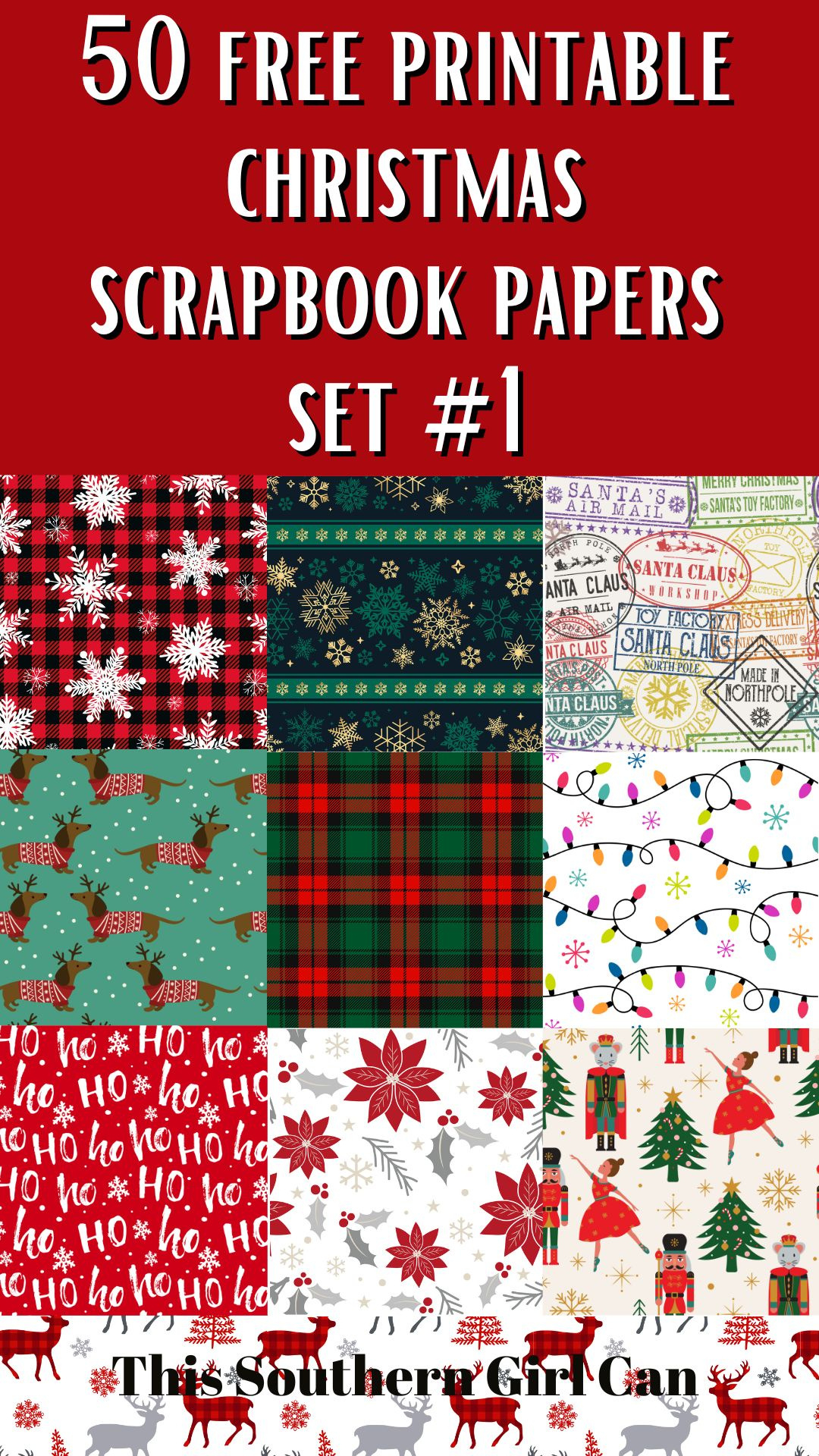 Free Printables regarding Free Printable Christmas Scrapbook Paper Designs
