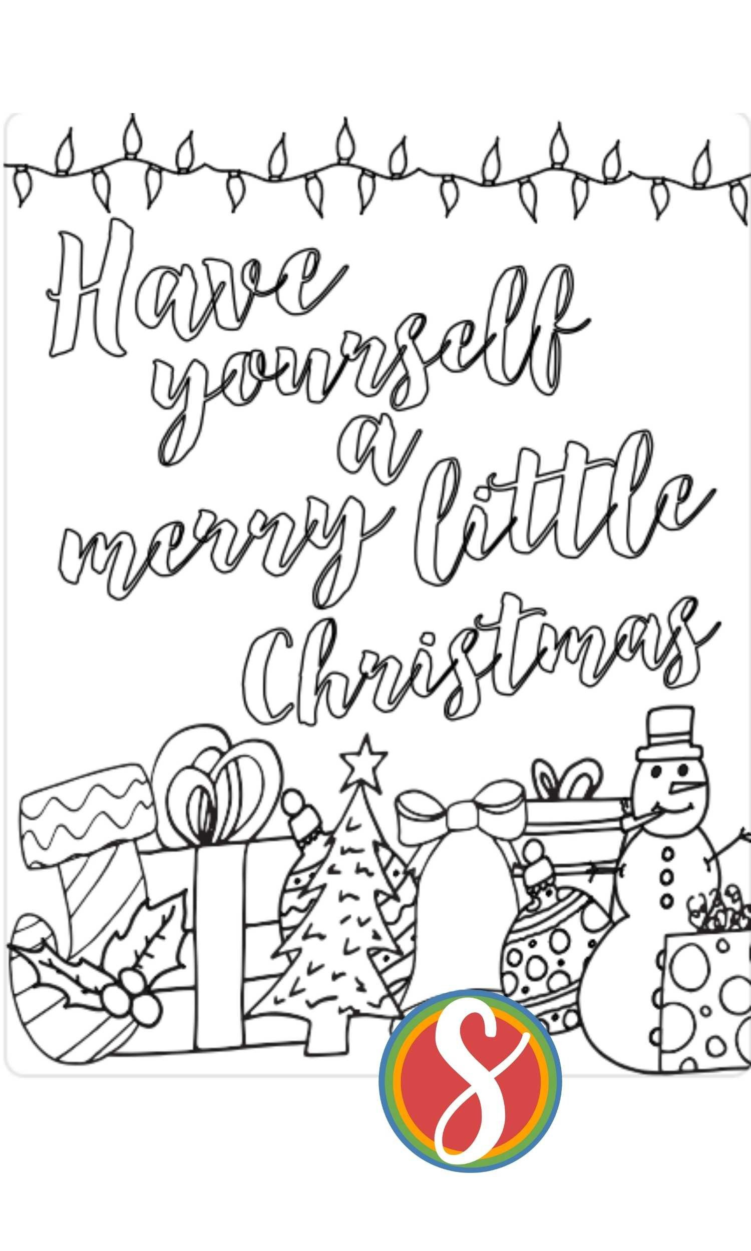 Free Song Lyrics Christmas Coloring Pages — Stevie Doodles inside Have Yourself a Merry Little Christmas Lyrics Printable