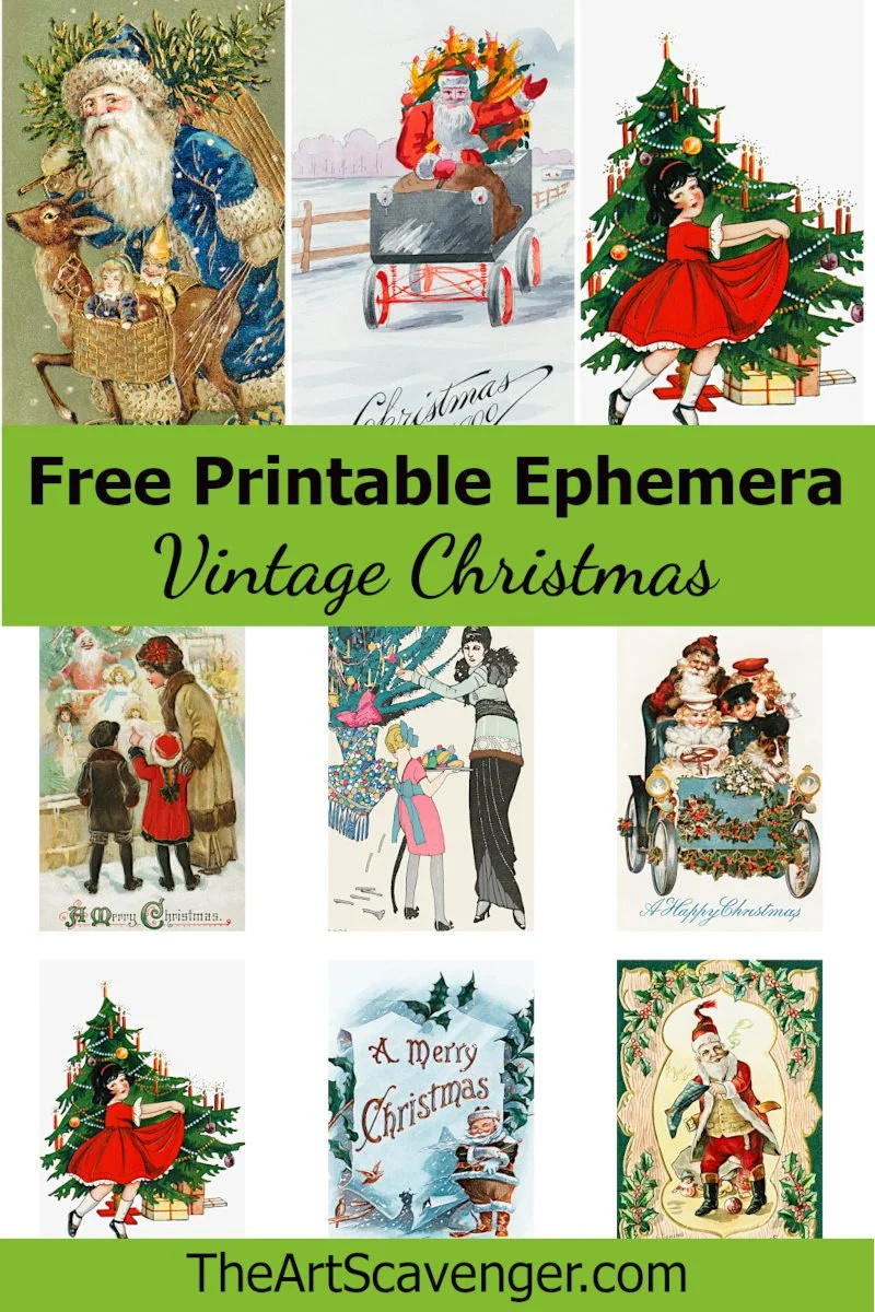 Free Vintage Christmas Ephemera | Holiday Journal Cards & Tags with regard to Free Printable Vintage Christmas Postcard