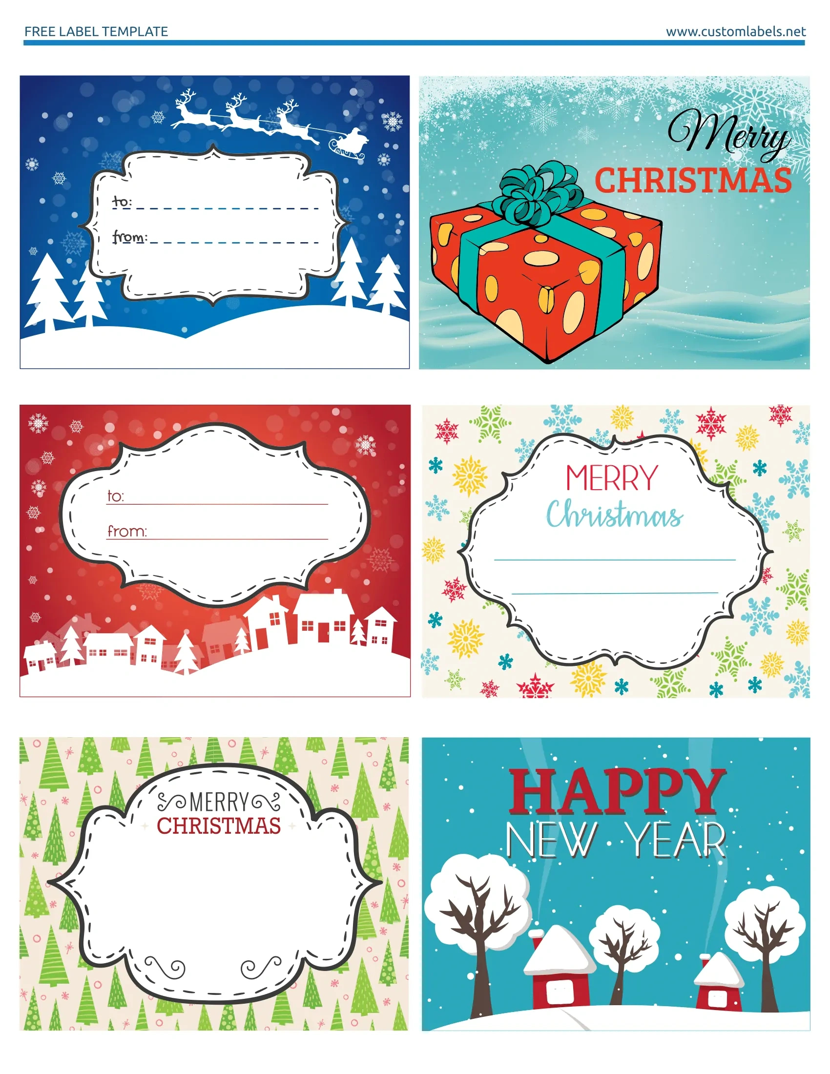 Fun And Colorful Christmas Labels - Free Printables with regard to Diy Christmas Gift Tags Printable