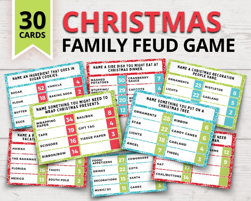 Fun Christmas Family Feud Questions To Play During The Holidays! for Free Printable Family Feud Christmas Questions And Answers