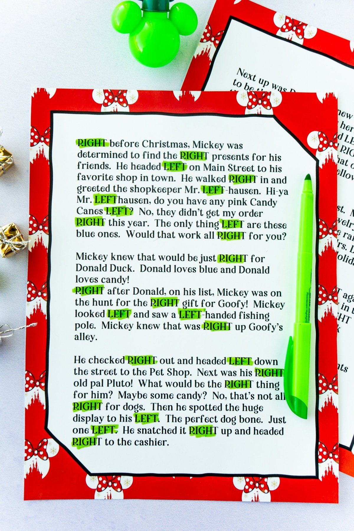 Fun Left Right Christmas Game (4 Printable Stories) - Play Party Plan with Left Right Game For Christmas Gift Exchange Free Printable