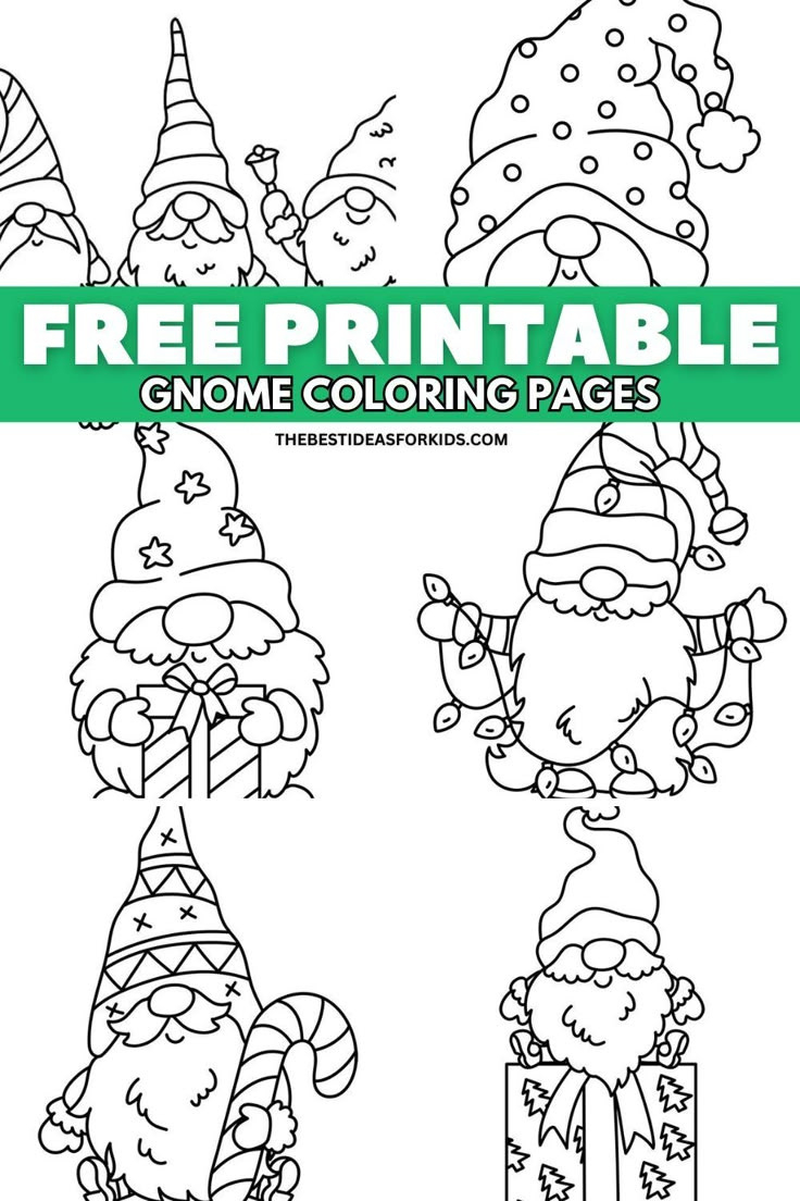 Gnome Coloring Pages with regard to Free Printable Christmas Gnomes