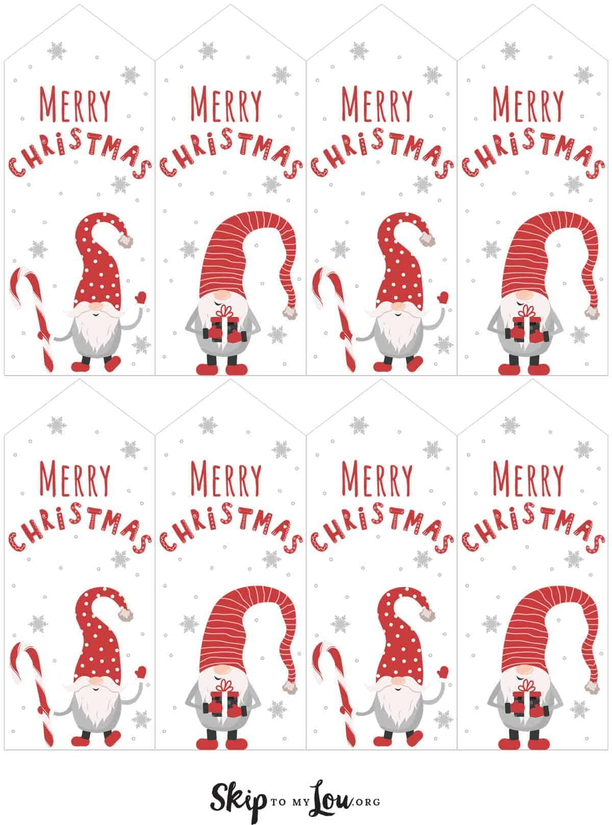 Gnome Gift Tags | Skip To My Lou regarding Free Printable Christmas Gnomes