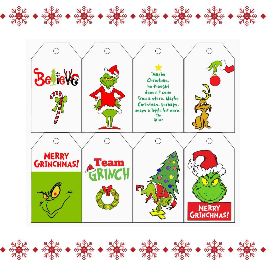 Grinch Christmas Gift Tags – Printable Holiday Tags For Presents intended for Grinch Christmas Tags Printable
