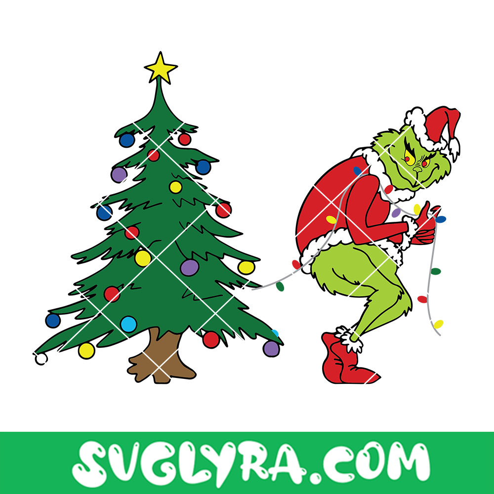 Grinch Stealing Christmas Tree Svg, Xmas Lights Svg, Merry throughout Grinch Stealing Christmas Lights Printable Template