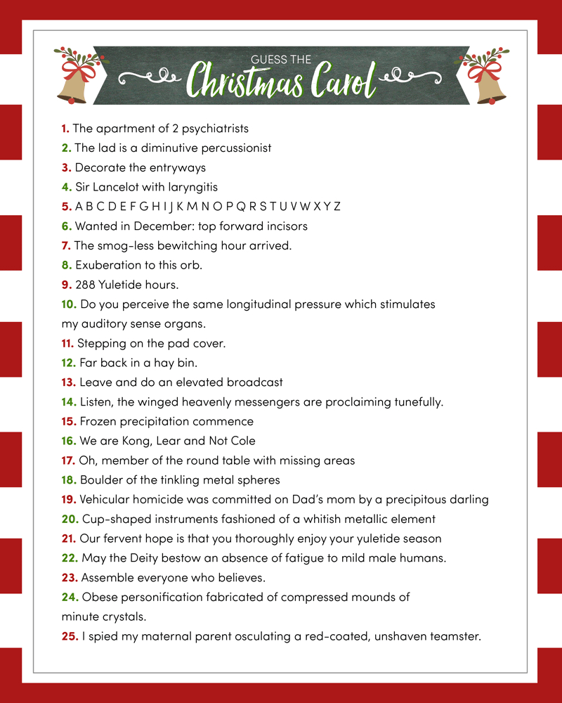 Guess The Christmas Carole Game {Free Printable} | Lil&amp;#039; Luna throughout Guess the Christmas Song Game Printable