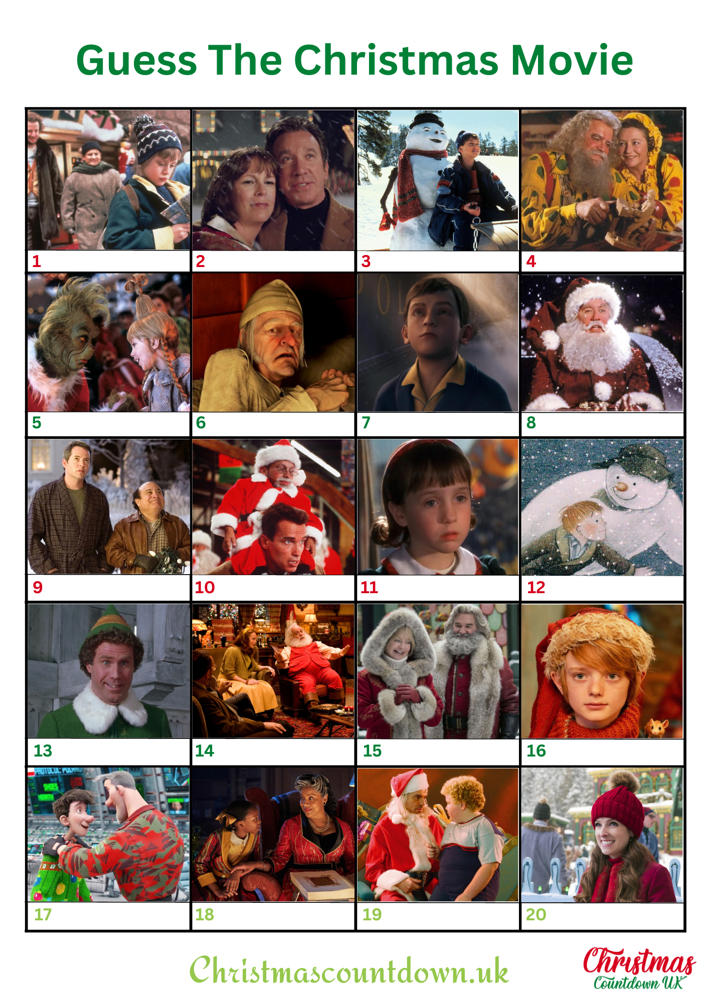 Guess The Christmas Movie Picture Quiz 2025 with Printable Christmas Movie Picture Quiz