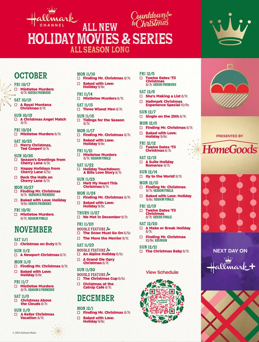 Hallmark Channel Premiere Movies &amp;amp; Series - Countdown To Christmas pertaining to Hallmark Christmas Movies Printable List