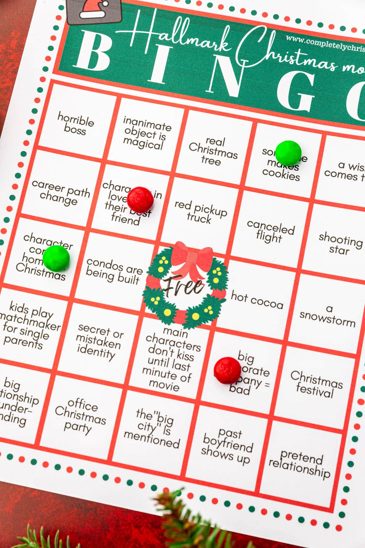 Hallmark Christmas Movie Bingo Free Printable for Hallmark Christmas Movie Bingo Printable Free