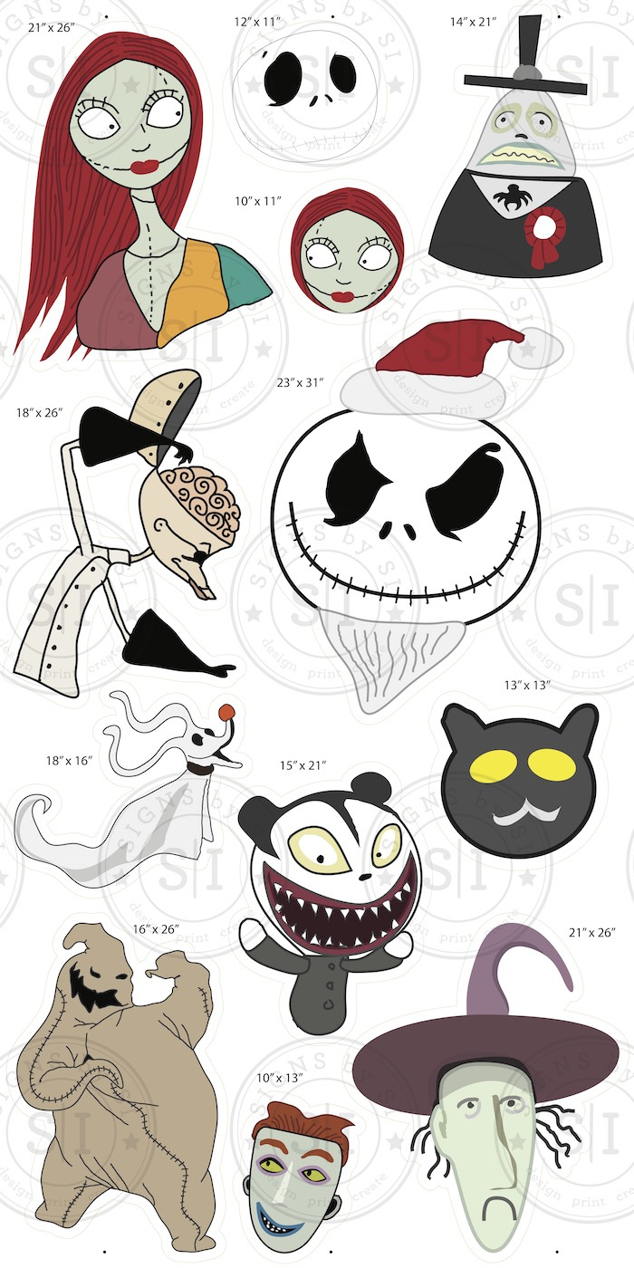 Halloween The Nightmare Before Christmas Graphics - 12 Pieces in Nightmare Before Christmas Printable Characters