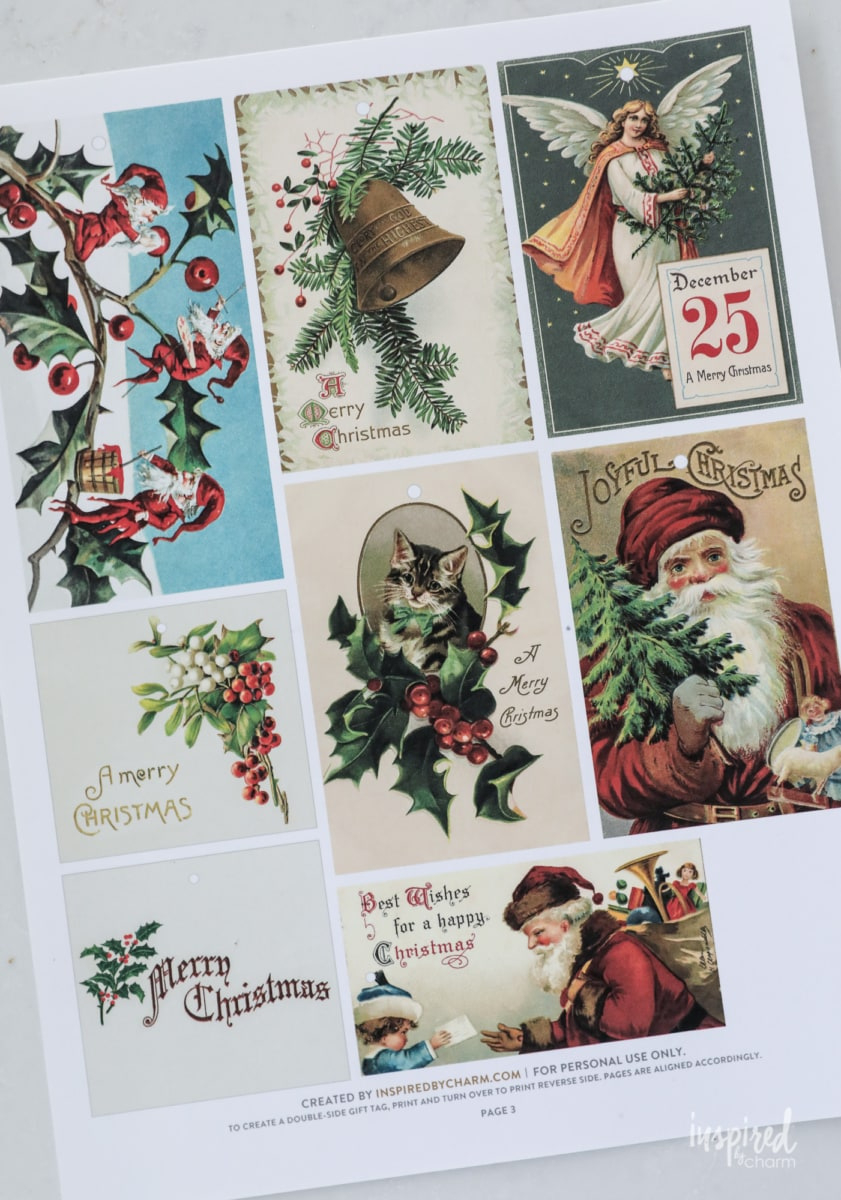 Handmade Vintage-Inspired Christmas Gift Tags with regard to Free Printable Vintage Christmas Labels