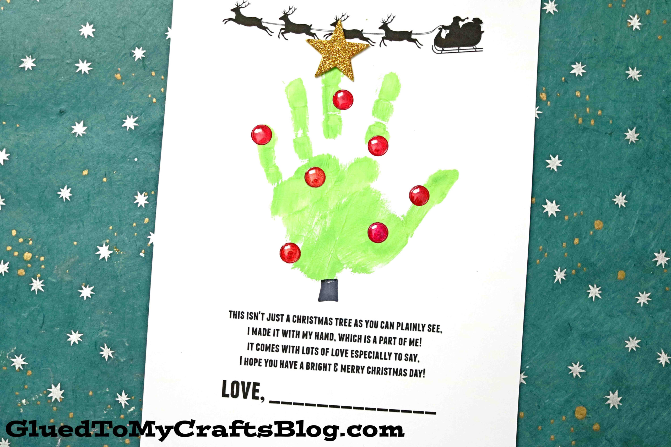 Handprint Holiday Poems For Christmas pertaining to Free Printable Christmas Handprint Poem