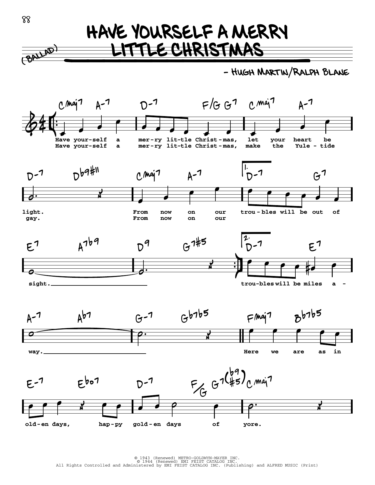 Have Yourself A Merry Little Christmashugh Martin Sheet Music intended for Have Yourself A Merry Little Christmas Lyrics Printable