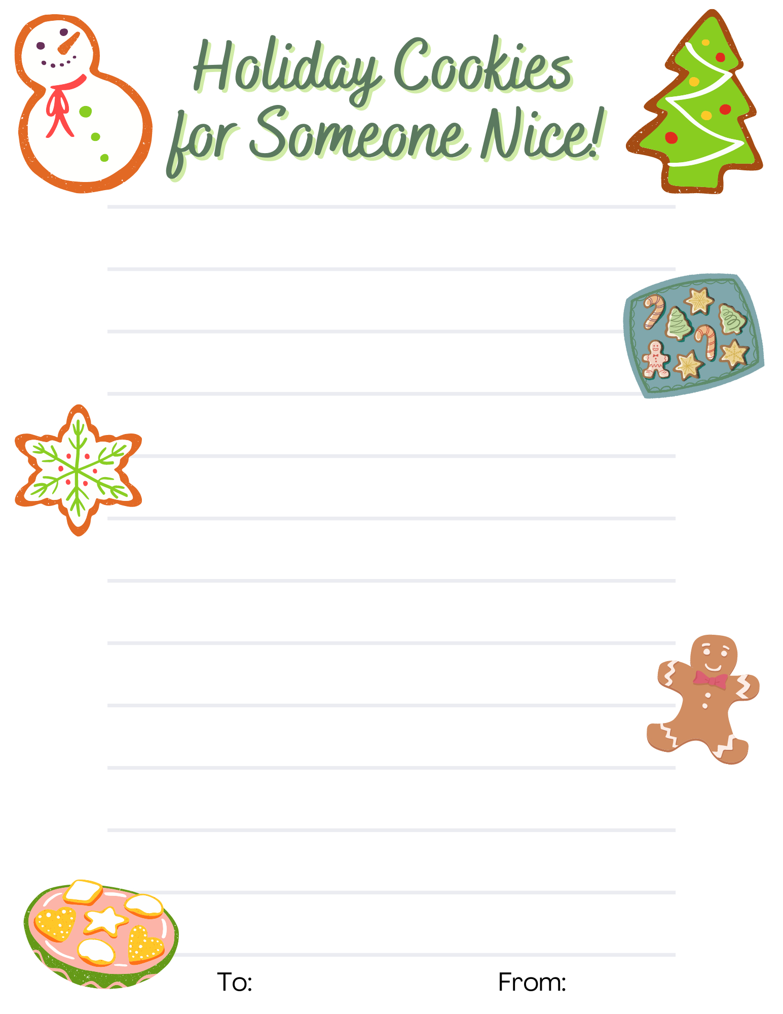 Holiday Cookies List - Free Printable — Holoka Home inside Free Printable Christmas Cookie Templates