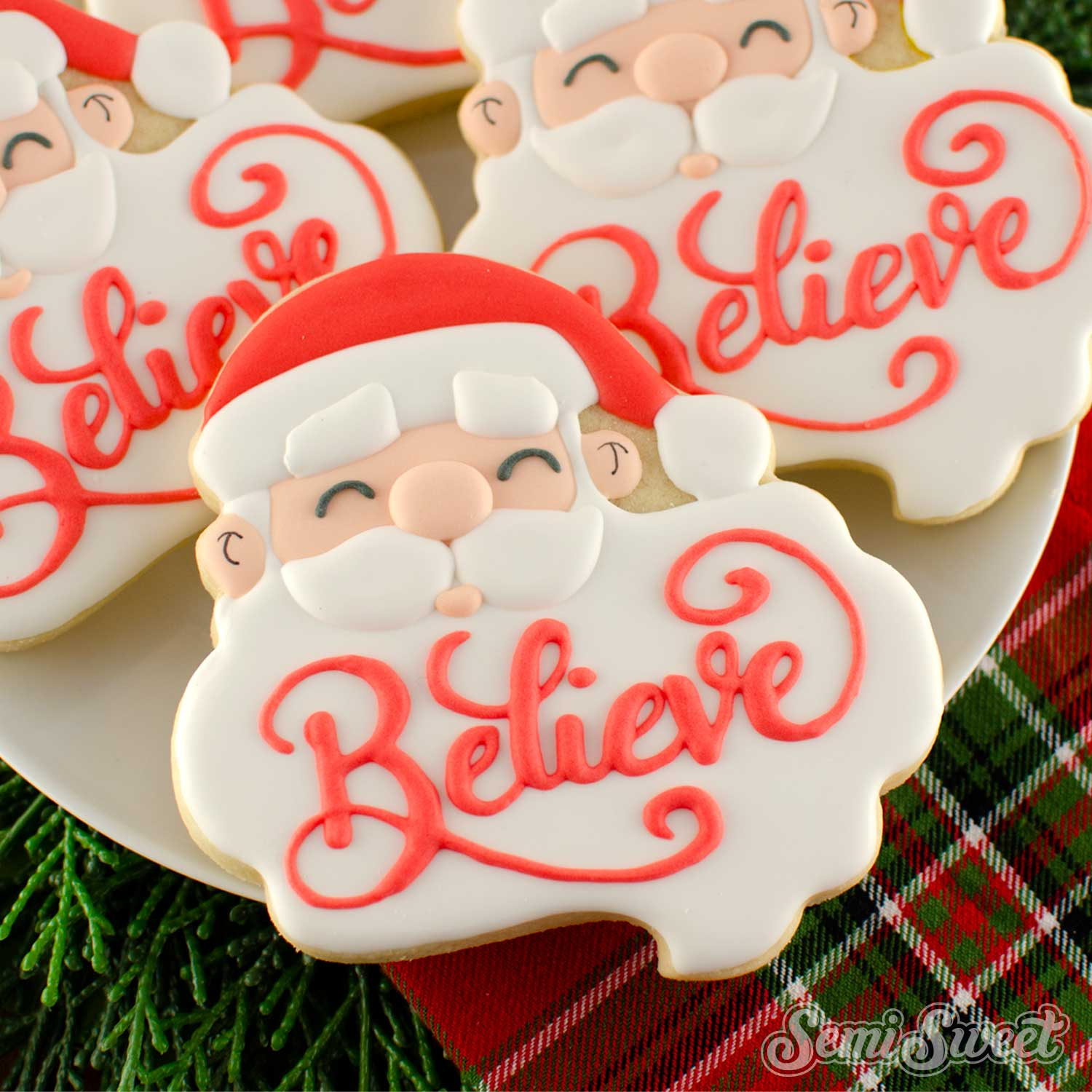 How To Make Santa Beard Plaque Cookies throughout Printable Christmas Cookie Stencils