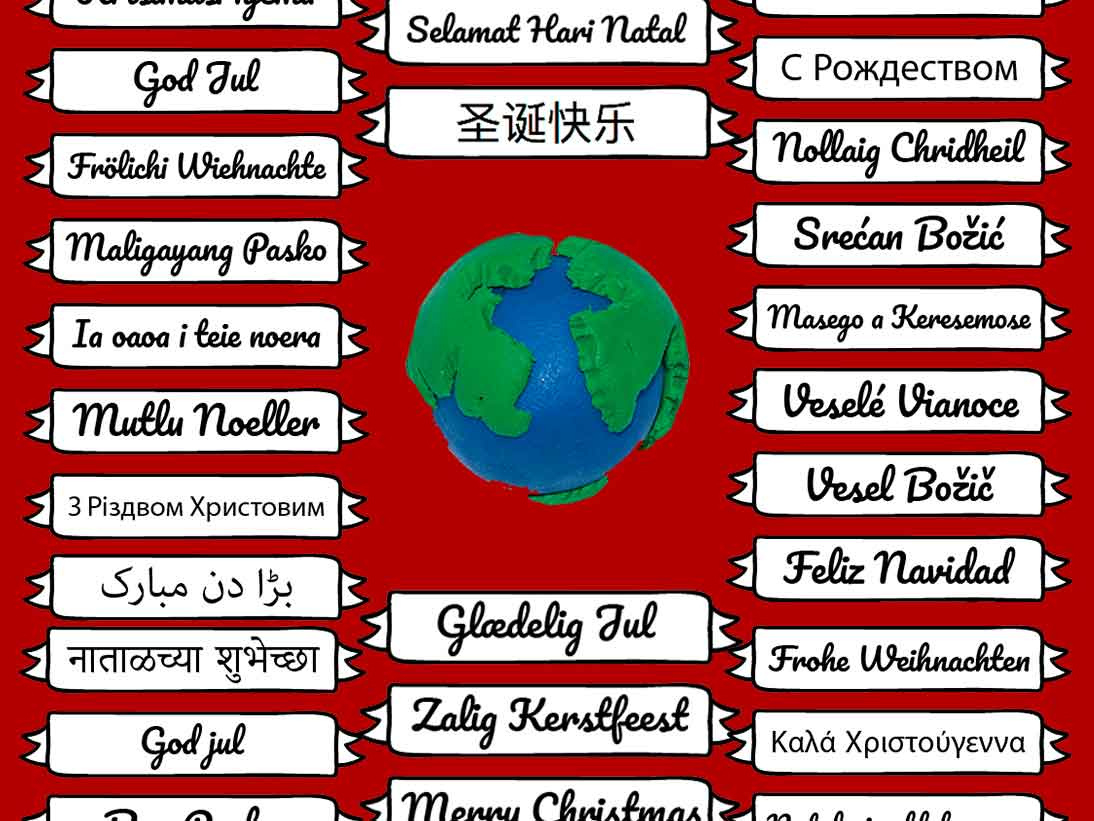 How To Say “Merry Xmas” In More Than 60 Different Languages From for Merry Christmas in Other Languages Printable