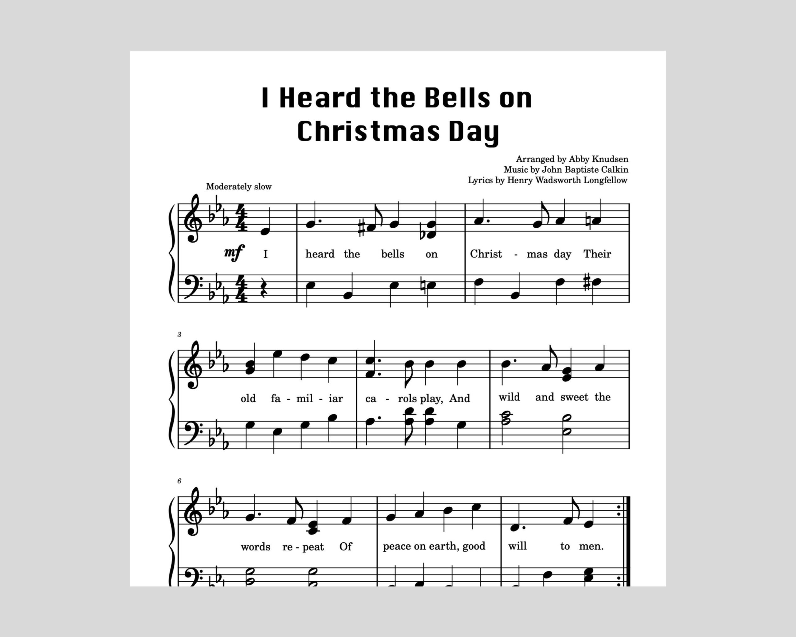 I Heard The Bells On Christmas Day - Printable Pdf in I Heard the Bells on Christmas Day Printable