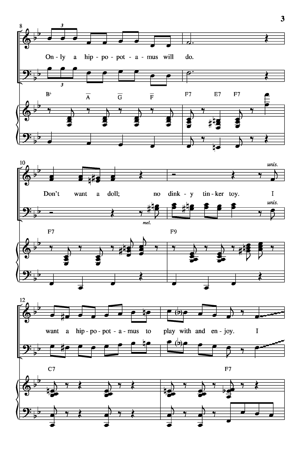 I Want A Hippopotamus For Christmas (Satb ) | J.w. Pepper Sheet in Free Printable I Want a Hippopotamus For Christmas Sheet Music