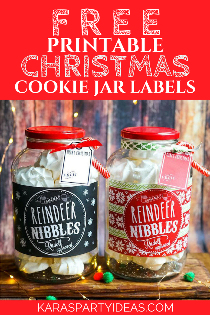 Kara&amp;#039;S Party Ideas Free Printable Christmas Cookie Jar Labels for Printable Christmas Labels For Jars