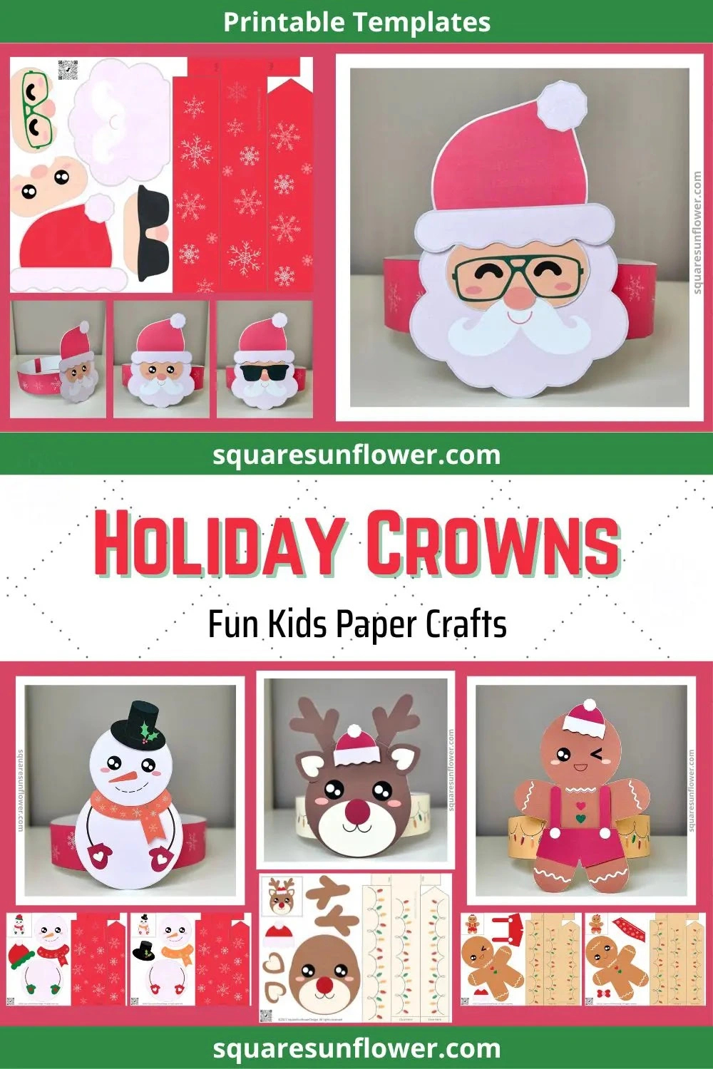 Kids Holiday Crown Christmas Craft Printable Templates 2022 pertaining to Free Printable Christmas Crown Template