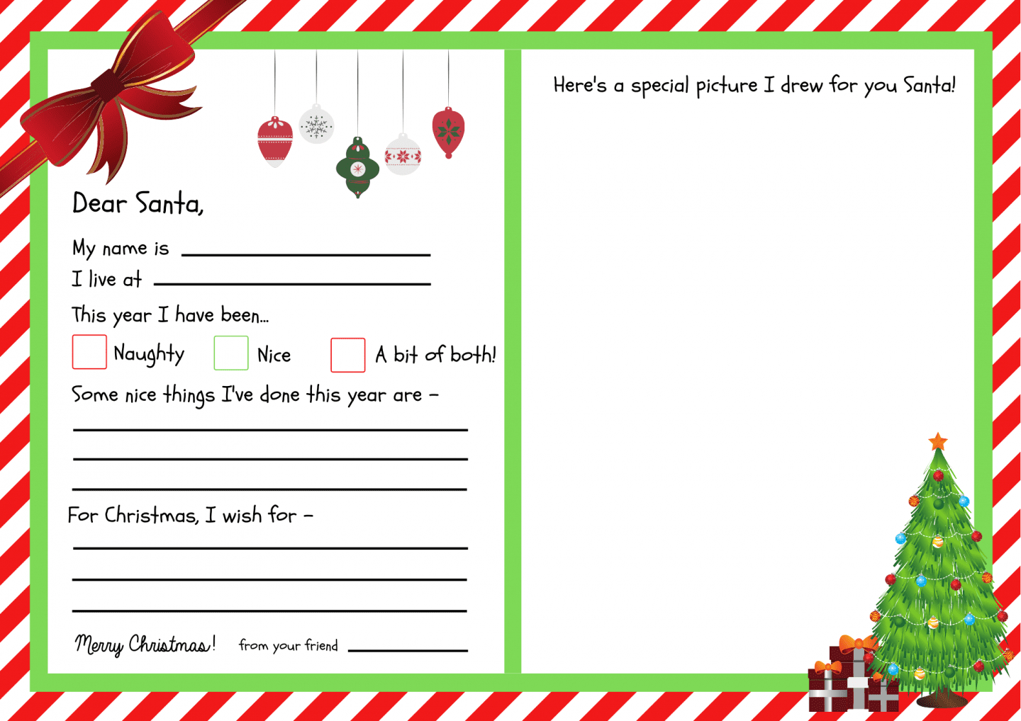 Letters To Santa Templates {Free Printables} - Super Busy Mum throughout Printable Christmas Letters to Santa