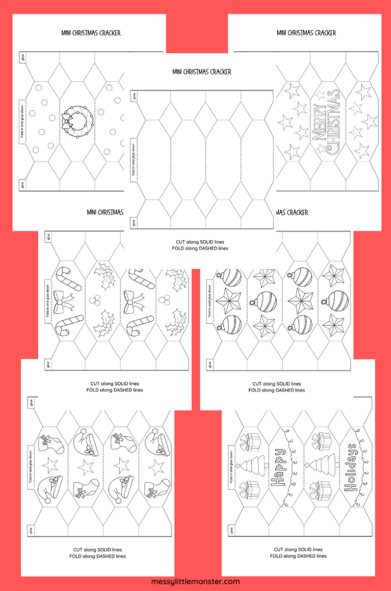 Make Your Own Christmas Crackers - Template Included - Messy with Printable Christmas Cracker Template