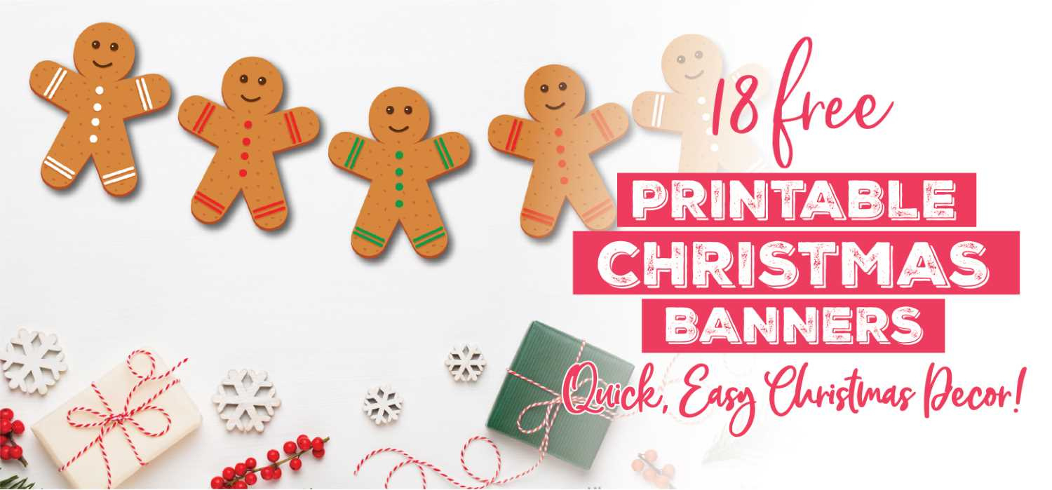 Merry Christmas Banners - 18 Awesome Styles To Print & Decorate for Free Printable Merry Christmas Banner