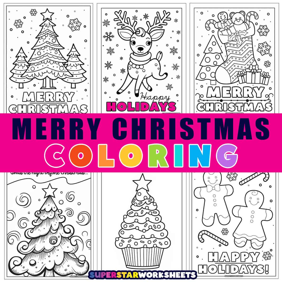 Merry Christmas Coloring Pages (Free Printables) - Superstar inside Merry Christmas Outline Printable