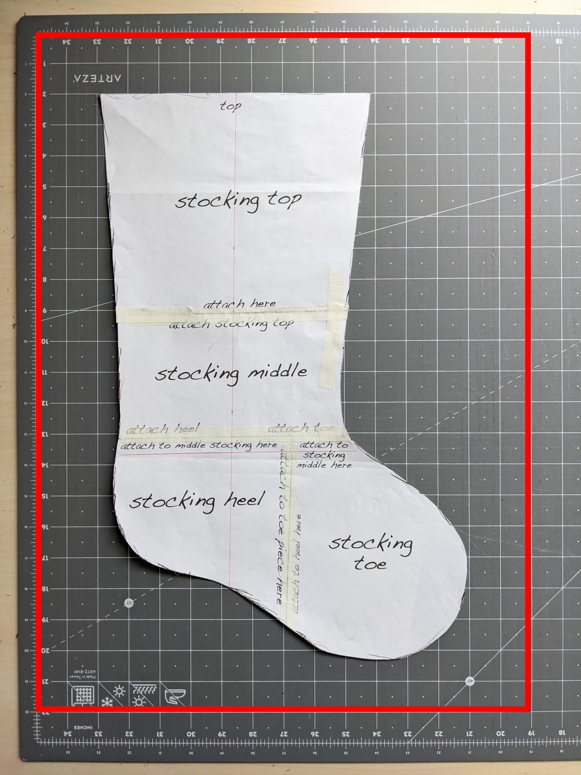 Minimalist Christmas Tree Stocking — Juniperus Threadworks with regard to Free Christmas Stocking Pattern Free Printable