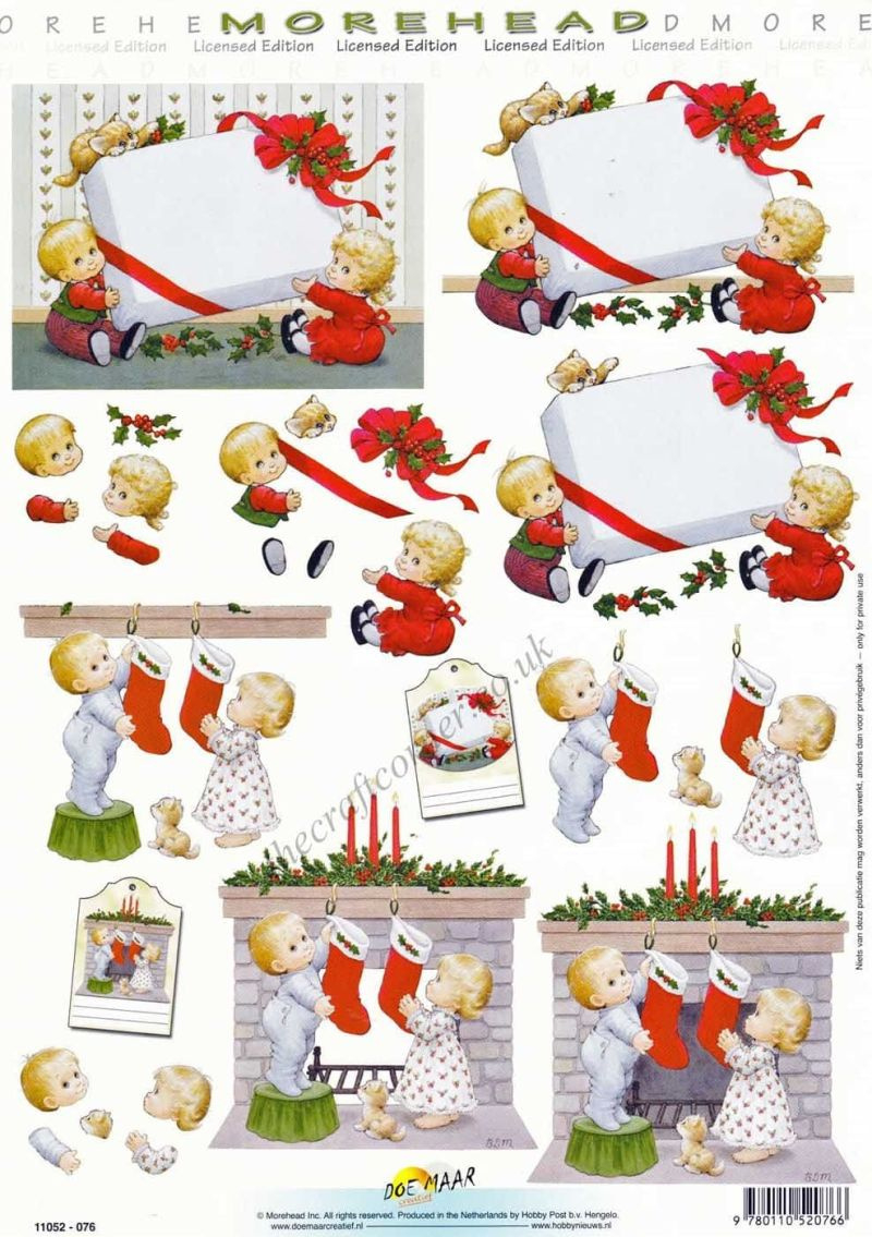 Morehead Christmas Children 3D Decoupage Sheet pertaining to Free Printable 3D Christmas Decoupage Sheets