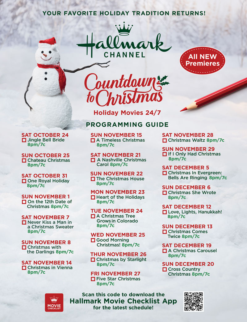 Movie Guide - Countdown To Christmas 2020 | Countdown To Christmas within Hallmark Christmas Movies Printable List