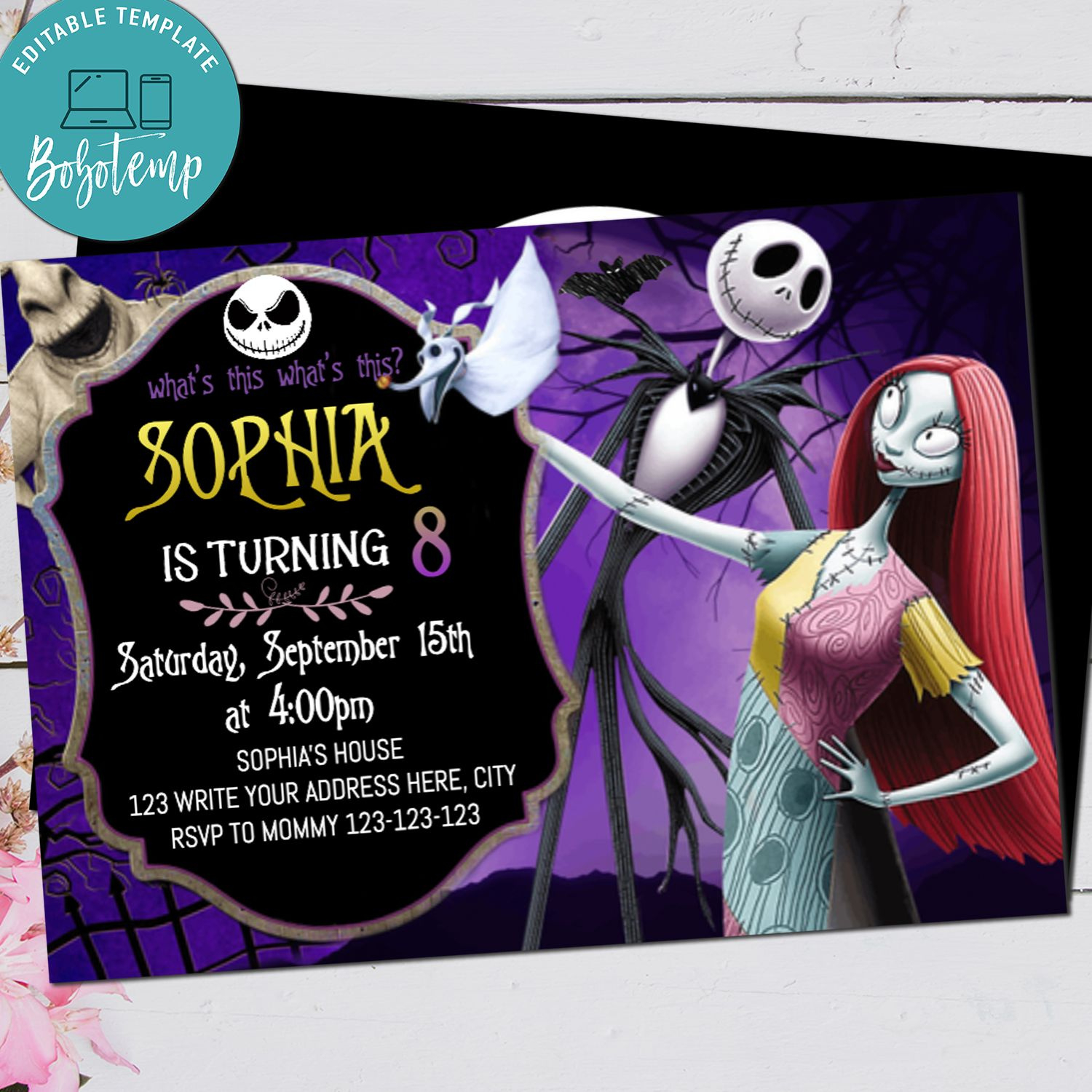 Nightmare Before Christmas Birthday Invitation Printable | Bobotemp throughout Downloadable Free Printable Nightmare Before Christmas Invitation Template