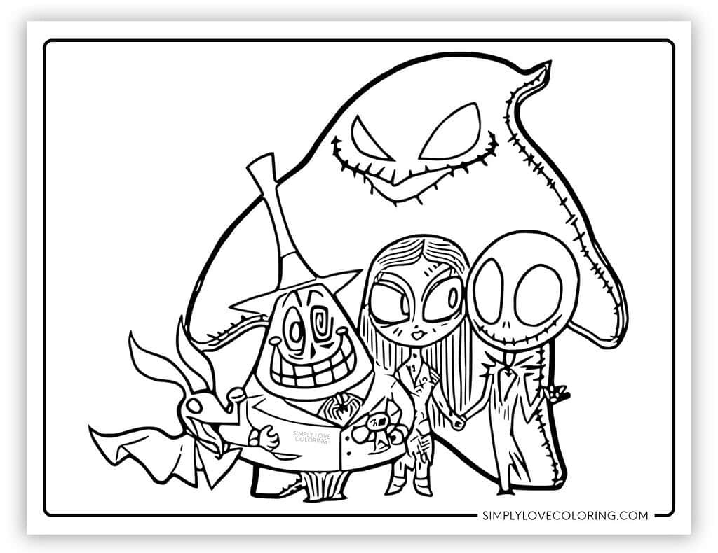 Nightmare Before Christmas Coloring Pages (Free Pdf Printables regarding Nightmare Before Christmas Characters Printable